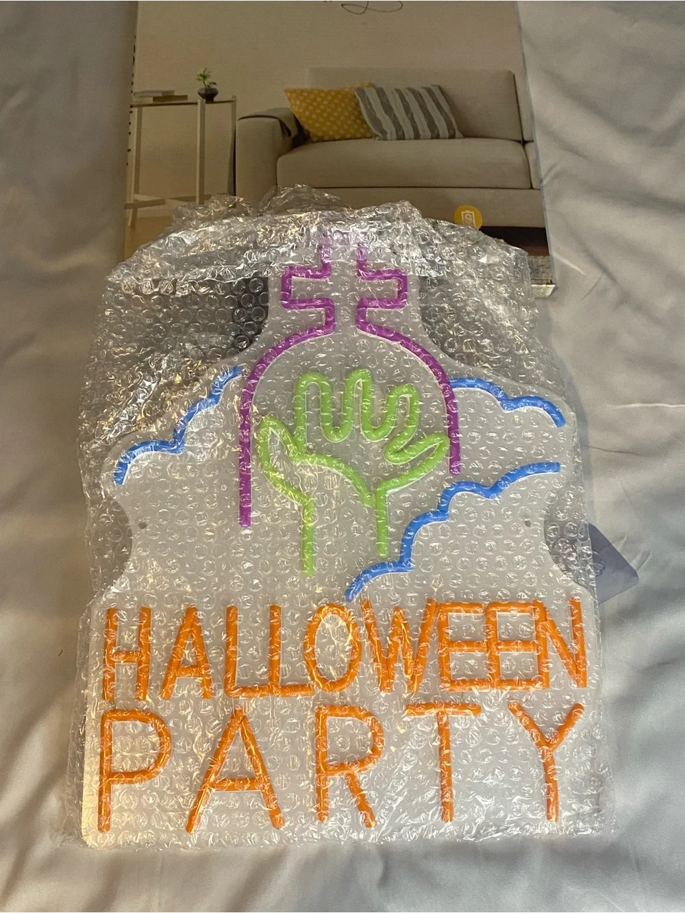 Neon Sign Ghost Shaped Wall Light for Halloween Party, Bar, Store, Home  Decor